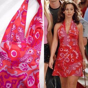 RARE 2000s Silk Dress As Seen On Gretchen on Mean Girls (US 6) + Scrunchie Y2K
